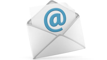 Briefumschlag mit @Zeichen als Symbo für eine E-Mail