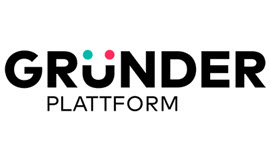 Logo der Gründerplattform, Aufschrift: Gründerplattform