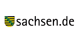 Logo von sachsen.de; Link zum Ansprechpartner in Sachsen