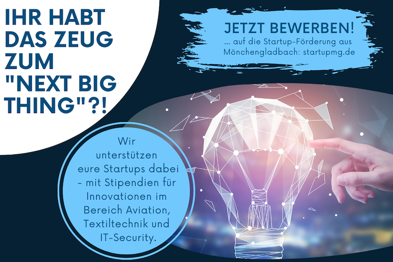 - Link auf Seite: „Startup Starterkit MG“: Jetzt bis zum 15. Juli bewerben!